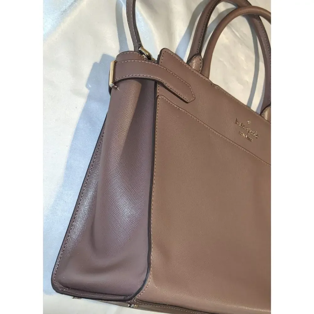 Kate Spade New York Staci Large Satchel Bag Dusk Cityscape Saffiano Leather EUC